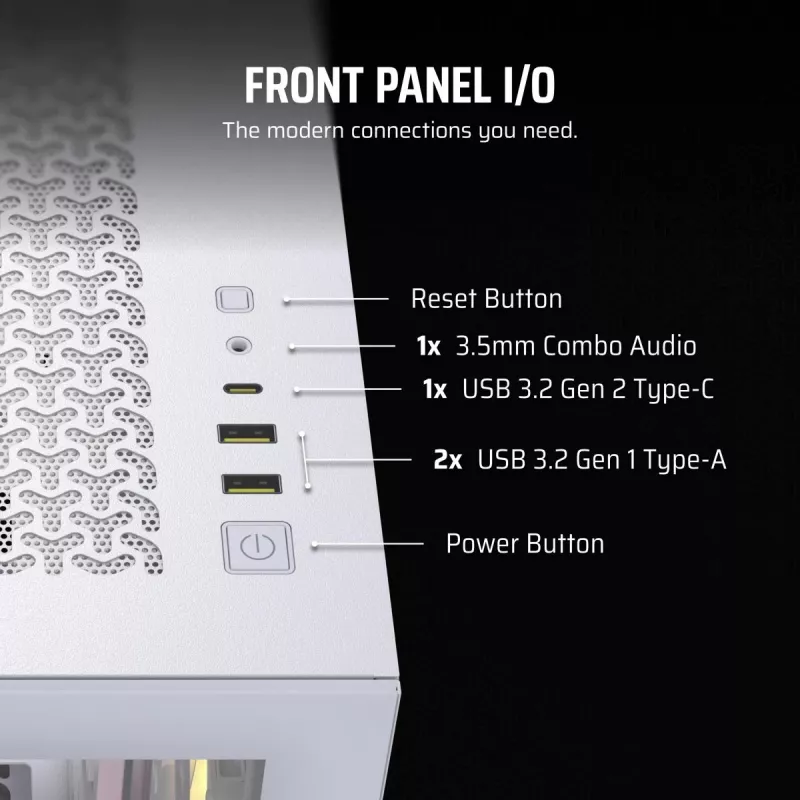 CORSAIR Pc Case - Icue Link 3500x RGB Mid-tower - balta