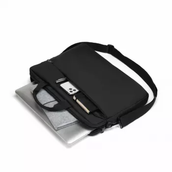 DICOTA plāns Case One - 10-12,5 collu piezīmjdatora somiņa - melna / 300d pārstrādāta PET poliestera