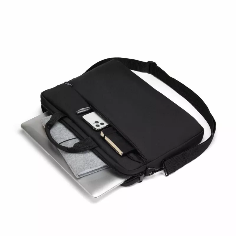DICOTA plāns Case One - 10-12,5 collu piezīmjdatora somiņa - melna / 300d pārstrādāta PET poliestera