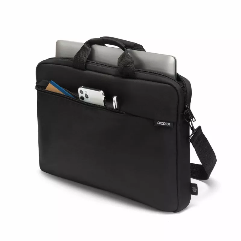 DICOTA plāns Case One - 10-12,5 collu piezīmjdatora somiņa - melna / 300d pārstrādāta PET poliestera
