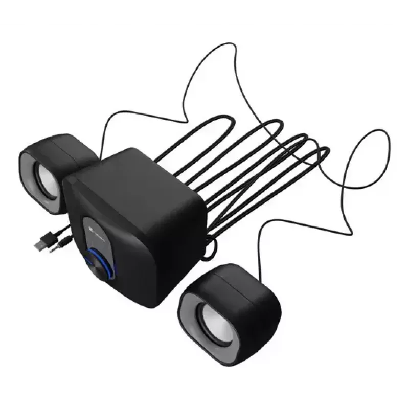 Mājas audio mini sistēma NATEC NGL-2111 — 3 W RMS, 2 skaļruņi, 3,5 mm ieeja, 7,62 cm zemfrekvences skaļrunis, melna