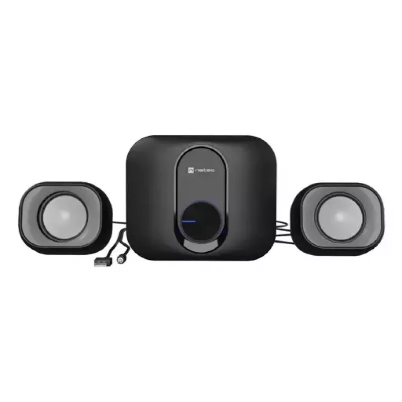 Mājas audio mini sistēma NATEC NGL-2111 — 3 W RMS, 2 skaļruņi, 3,5 mm ieeja, 7,62 cm zemfrekvences skaļrunis, melna