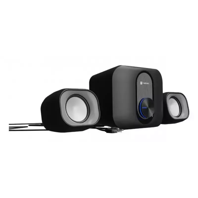 Mājas audio mini sistēma NATEC NGL-2111 — 3 W RMS, 2 skaļruņi, 3,5 mm ieeja, 7,62 cm zemfrekvences skaļrunis, melna