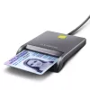 Axagon CRE-SM3T USB-A viedkaršu / ID karšu plakanais lasītājs, USB 2.0, 1,3 m, melns, 56 g