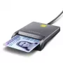 Axagon CRE-SM3T USB-A viedkaršu / ID karšu plakanais lasītājs, USB 2.0, 1,3 m, melns, 56 g