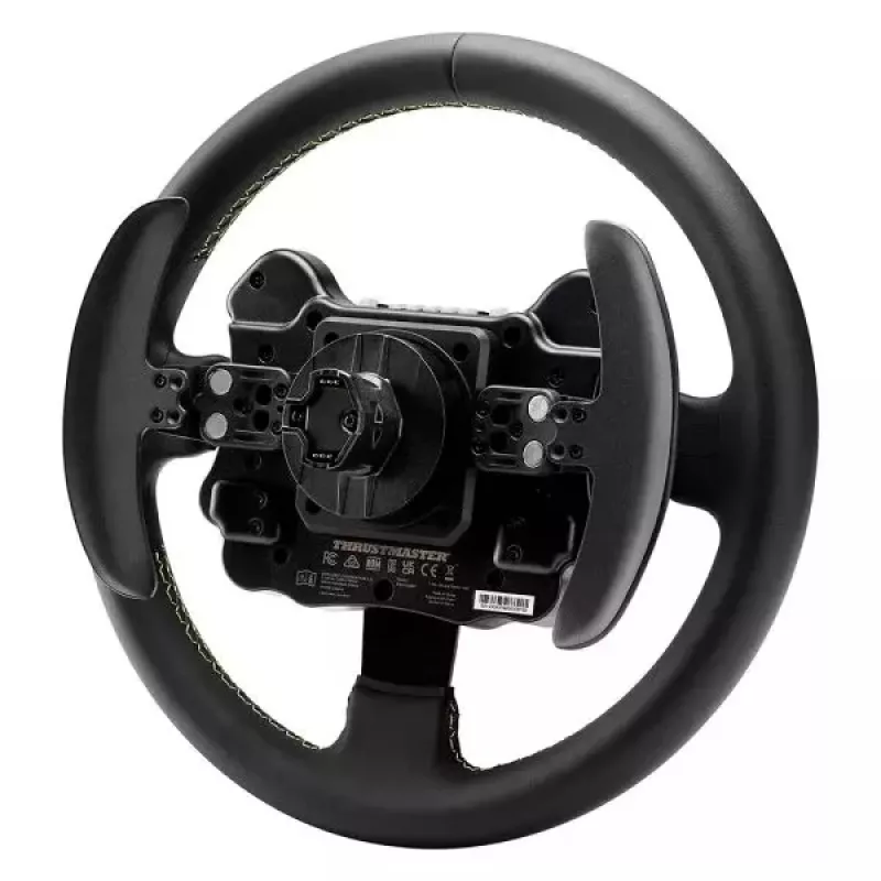 Thrustmaster Evo Racing 32R Leather melns, dzeltens stūre PC, PlayStation 4, PlayStation 5, Xbox, Xbox One