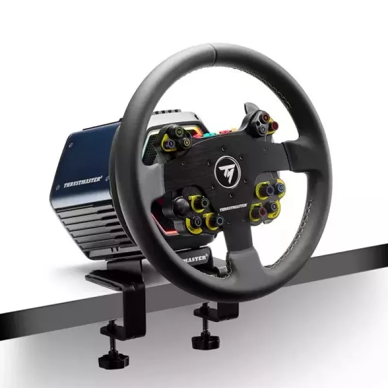 Thrustmaster Evo Racing 32R Leather melns, dzeltens stūre PC, PlayStation 4, PlayStation 5, Xbox, Xbox One