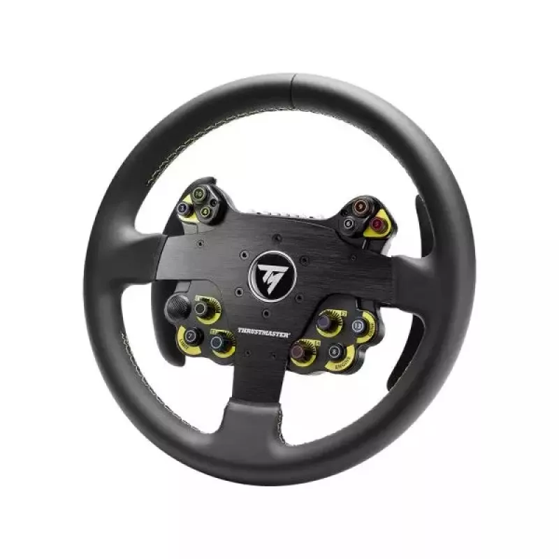 Thrustmaster Evo Racing 32R Leather melns, dzeltens stūre PC, PlayStation 4, PlayStation 5, Xbox, Xbox One