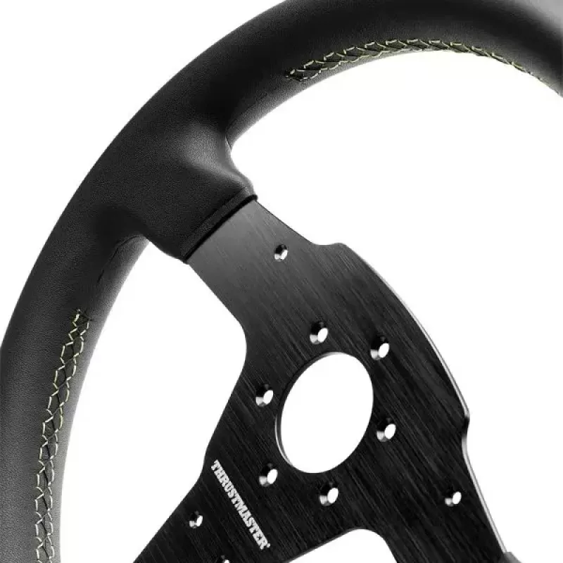 Thrustmaster Evo Racing 32R Leather melns, dzeltens stūre PC, PlayStation 4, PlayStation 5, Xbox, Xbox One