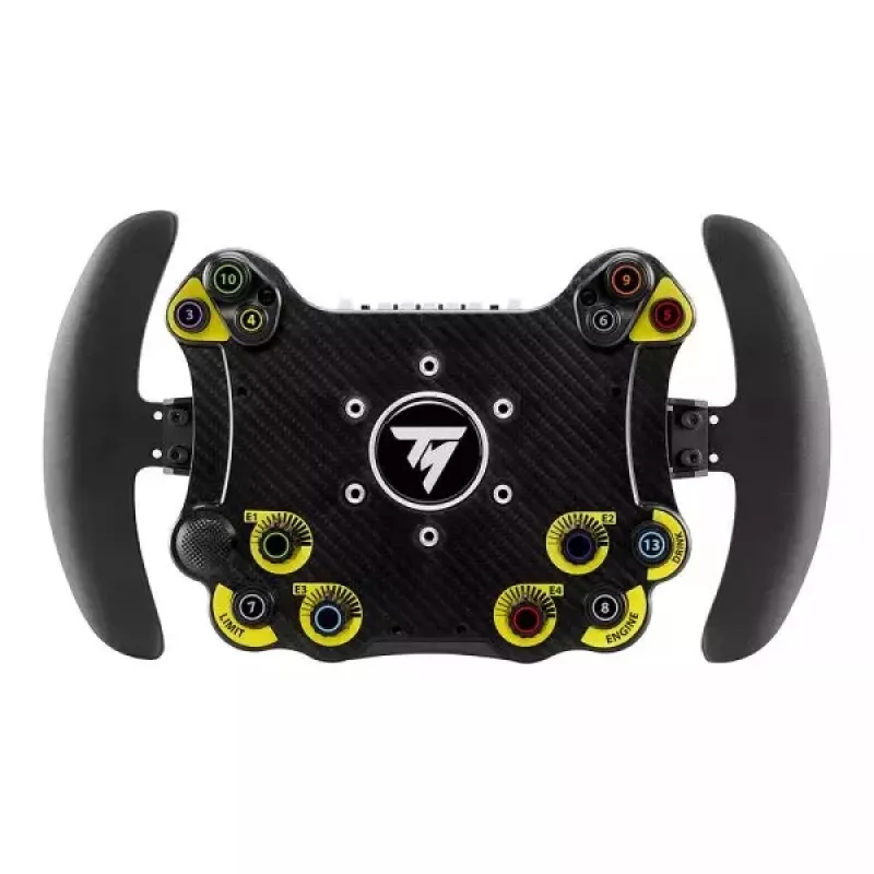 Thrustmaster Evo Racing 32R Leather melns, dzeltens stūre PC, PlayStation 4, PlayStation 5, Xbox, Xbox One