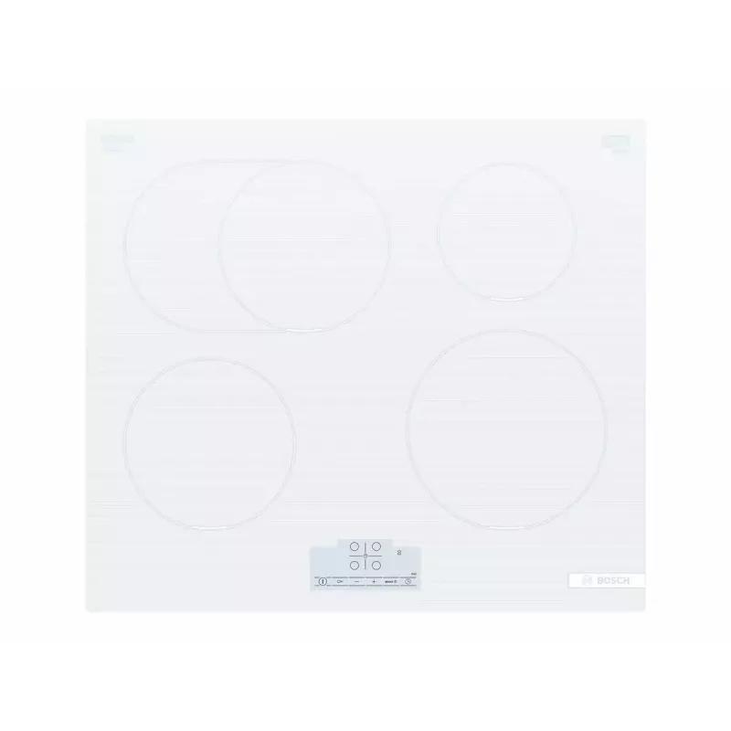 Indukcijas plīts virsma Bosch Serie 6 PIF612BB1E, 4 zonu iebūvējama, 60 cm, balta, skārienvadība