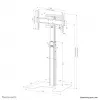 Neomounts FL45S-825BL1 TV grīdas statīvs 37-75 collas - TÜV, 70 kg, 94 cm (37 collas), 190.5 cm (75 collas), 100 x 100 mm, 600 x 400 mm, 1040 - 1570 mm