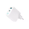 GEMBIRD 2-port 30W GaN USB fast charger LED balta — 1x USB-C PD 30W, 1x USB-A, 100–240V, 92 g