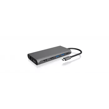 ICY BOX IB-DK4050-CPD vadu USB 3.2 Gen 1 (3.1 Gen 1) Type-C antracīta