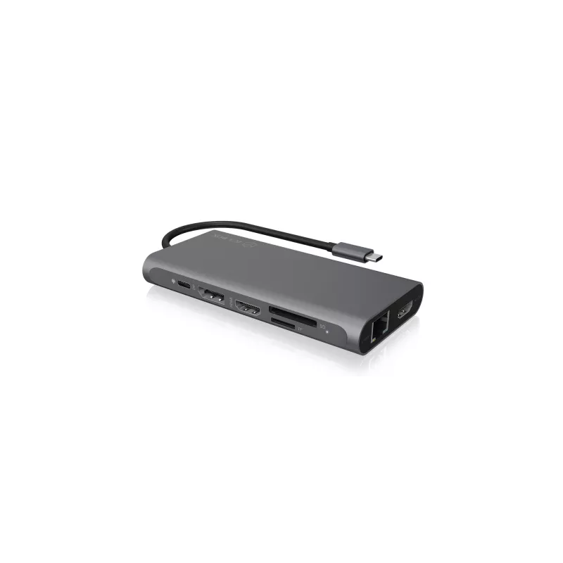 ICY BOX IB-DK4050-CPD vadu USB 3.2 Gen 1 (3.1 Gen 1) Type-C antracīta
