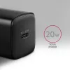 Sienas lādētājs Axagon ACU-PD20 1x QC3.0/AFC/FCP/PD Type-C 20W melns