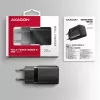 Sienas lādētājs Axagon ACU-PD20 1x QC3.0/AFC/FCP/PD Type-C 20W melns