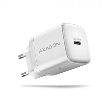 Axagon ACU-PD20W sienas lādētājs 1x QC3.0/AFC/FCP/PD tipa C 20W balts Mobilais tālrunis, viedtālrunis, viedpulkstenis, planšetdators, universāls, pulkstenis AC Ātrā uzlāde Iekštelpām