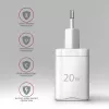 Axagon ACU-PD20W sienas lādētājs 1x QC3.0/AFC/FCP/PD tipa C 20W balts Mobilais tālrunis, viedtālrunis, viedpulkstenis, planšetdators, universāls, pulkstenis AC Ātrā uzlāde Iekštelpām