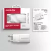 Axagon ACU-PD20W sienas lādētājs 1x QC3.0/AFC/FCP/PD tipa C 20W balts Mobilais tālrunis, viedtālrunis, viedpulkstenis, planšetdators, universāls, pulkstenis AC Ātrā uzlāde Iekštelpām