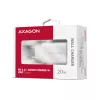 Axagon ACU-PD20W sienas lādētājs 1x QC3.0/AFC/FCP/PD tipa C 20W balts Mobilais tālrunis, viedtālrunis, viedpulkstenis, planšetdators, universāls, pulkstenis AC Ātrā uzlāde Iekštelpām