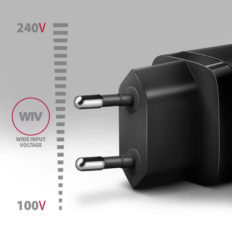 Axagon ACU-PD30 PD3.0 & QC4+ 1x OUTPUT sienas lādētājs 30 W, iekštelpām, maiņstrāva, melns