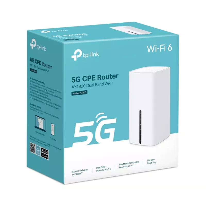 TP-Link Archer NX200 bezvadu maršrutētājs Gigabit Ethernet Divjoslu (2,4 GHz/5 GHz) 5G Balts