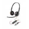 HP Poly Melnswire 3220 Stereo USB-C Melns Headset +USB-C/A Adapter (Bulk)