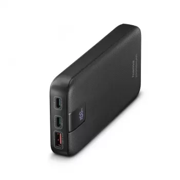 Hama PD 20 ārējais akumulators 20000 mAh, izejas: 2x USB-C, USB-A, ātrā uzlāde, antracīta