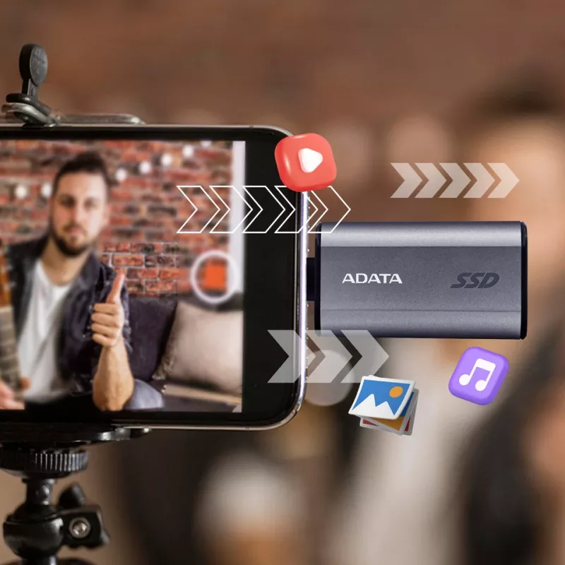 ADATA SC750 500 GB USB Type-C 3.2 Gen 2 (3.1 Gen 2) pelēka