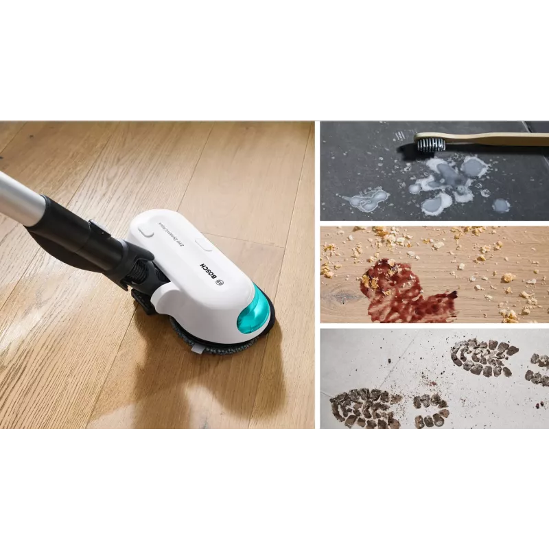 Bosch BCS71HYG1 stieņa putekļsūcējs/elektriskā slota Baterija Sausā un mitrā tīrīšana HEPA Bez maisiņa 0,3 L 23,5 W Melns, Balts 3 Ah