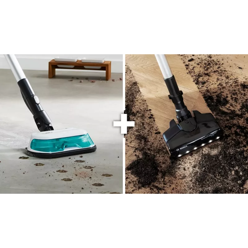 Bosch BCS71HYG1 stieņa putekļsūcējs/elektriskā slota Baterija Sausā un mitrā tīrīšana HEPA Bez maisiņa 0,3 L 23,5 W Melns, Balts 3 Ah