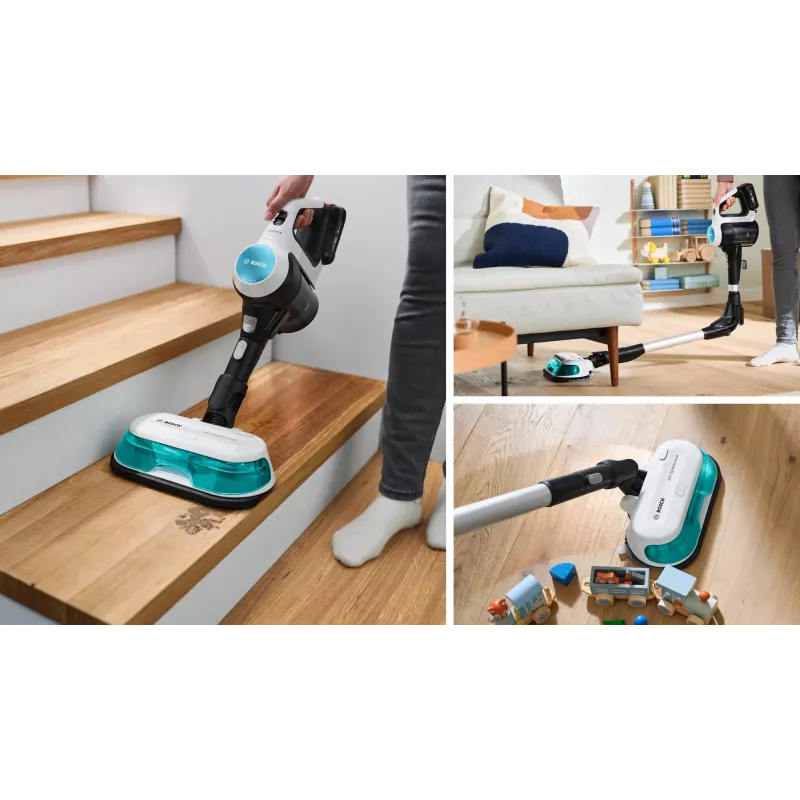 Bosch BCS71HYG1 stieņa putekļsūcējs/elektriskā slota Baterija Sausā un mitrā tīrīšana HEPA Bez maisiņa 0,3 L 23,5 W Melns, Balts 3 Ah