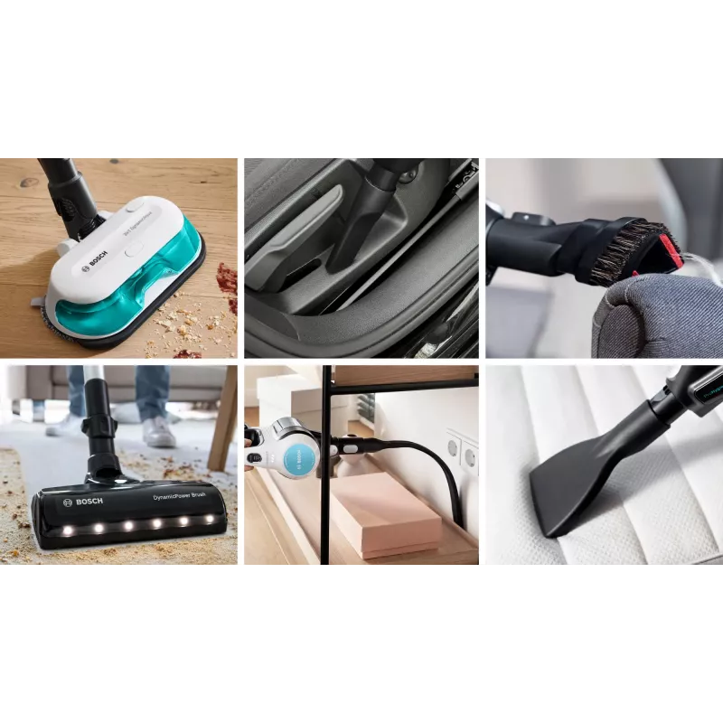 Bosch BCS71HYG1 stieņa putekļsūcējs/elektriskā slota Baterija Sausā un mitrā tīrīšana HEPA Bez maisiņa 0,3 L 23,5 W Melns, Balts 3 Ah
