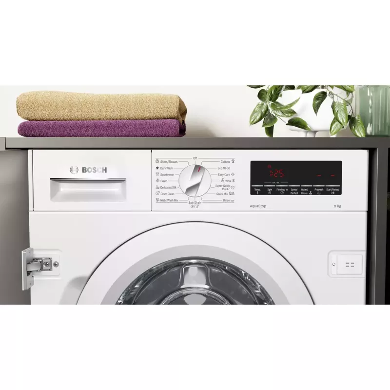 Bosch Serie 8 WIW28542EU veļas mašīna ar priekšējo ielādi 8 kg 1400 RPM Balta