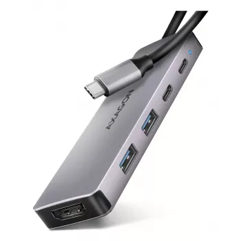 Axagon HMC-5H60 USB 5 Gbps centrālmezgls, 2x USB-A, 1x USB-C, HDMI 4K/60 Hz, PD 100 W, USB-C kabelis