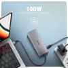 Axagon HMC-6G2L USB 10Gbps centrmezgls, 2x USB-A, 1x USB-C, HDMI 4k/60Hz, RJ-45, PD 100W