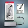 Axagon HMC-6G2L USB 10Gbps centrmezgls, 2x USB-A, 1x USB-C, HDMI 4k/60Hz, RJ-45, PD 100W
