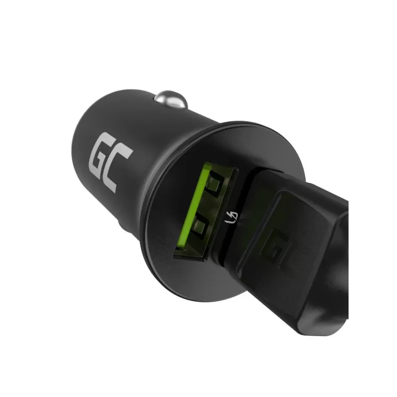 Auto/iekštelpu lādētājs zaļa Cell CADM-GC-36AA 36W 2x USB-A melns 3,6–12 V strāvas avotam