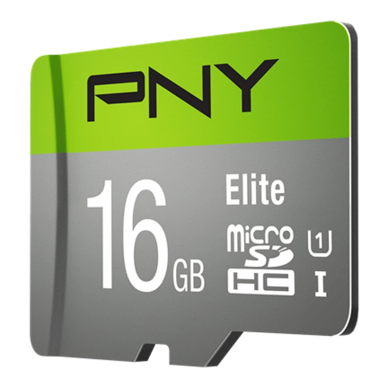 PNY Micro SD Elite 16GB Class 10 UHS-I U1 + SD adapteris, lasīšanas ātrums 100 MB/s