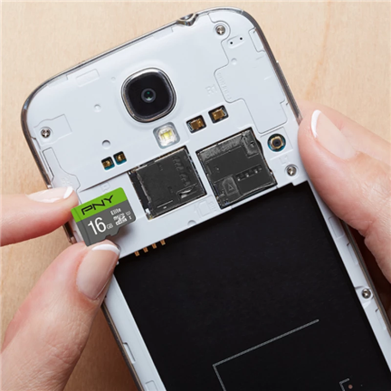 PNY Micro SD Elite 16GB Class 10 UHS-I U1 + SD adapteris, lasīšanas ātrums 100 MB/s