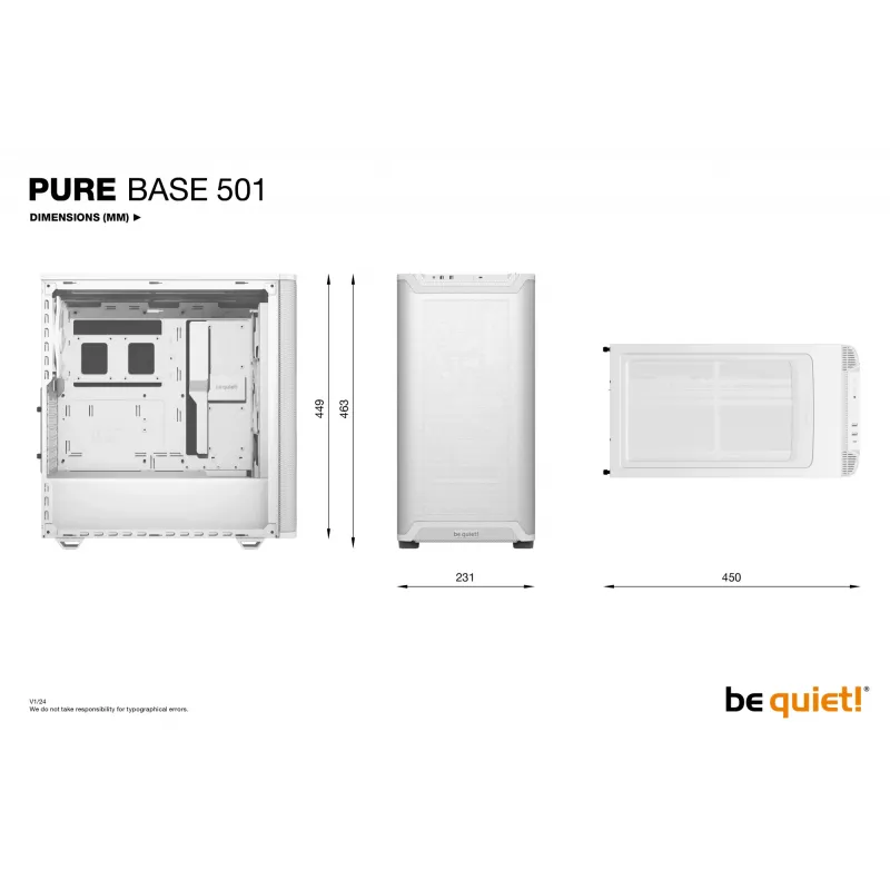 be quiet PURE BASE 501 Airflow Window balta Midi Tower