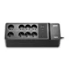 APC Back-UPS, 500VA/300W uz grīdas/sienas stiprināms, 230V, 8 franču/beļģu rozetes, USB Type-A ports, lietotāja nomaināma baterija