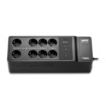 APC Back-UPS, 500VA/300W, montējams uz grīdas/sienas, 230V, 8x CEE 7/3 Schuko kontaktligzdas, USB A tipa ports, lietotāja nomaināma baterija