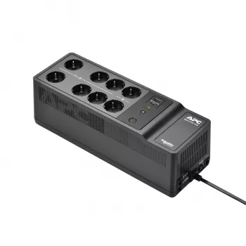 APC Back-UPS, 1050VA/600W montāžai uz grīdas/sienas, 230V, 8x Schuko CEE 7/3 kontaktligzdas, USB Type A+C ports, lietotāja nomaināma baterija