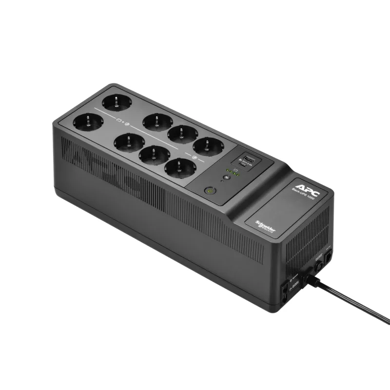 APC Back-UPS, 1050VA/600W montāžai uz grīdas/sienas, 230V, 8x Schuko CEE 7/3 kontaktligzdas, USB Type A+C ports, lietotāja nomaināma baterija