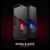 Axagon EEM2-GAM ārējā USB-C 10Gbps metāla kaste M.2 NVMe un SATA SSD diskiem. Bez skrūvēm
