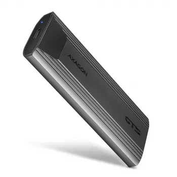 Axagon EEM2-GTS2 ārējā USB-C 10Gbps metāla kaste M.2 NVMe un SATA SSD diskiem. Bezskrūvju