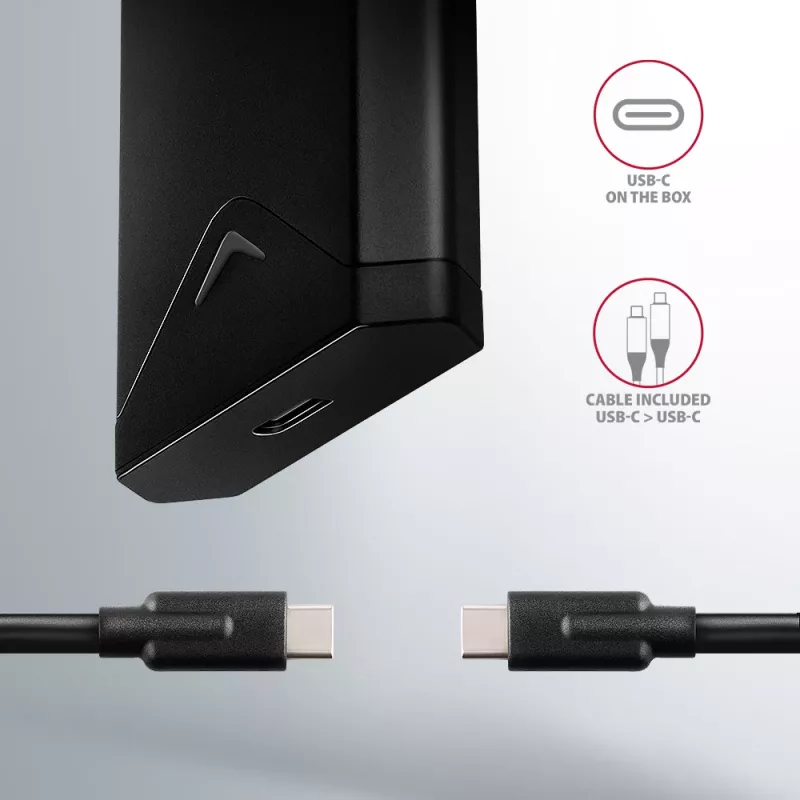Axagon EEM2-UB2 Ārējā USB-C 10 Gbps metāla kaste M.2 NVMe SSD diskiem. Melna