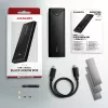 Axagon EEM2-UB2 Ārējā USB-C 10 Gbps metāla kaste M.2 NVMe SSD diskiem. Melna